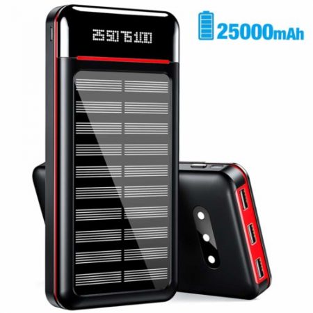 RLERON Solar Charger 25000mAh Power Bank Portable Charger Battery Pack